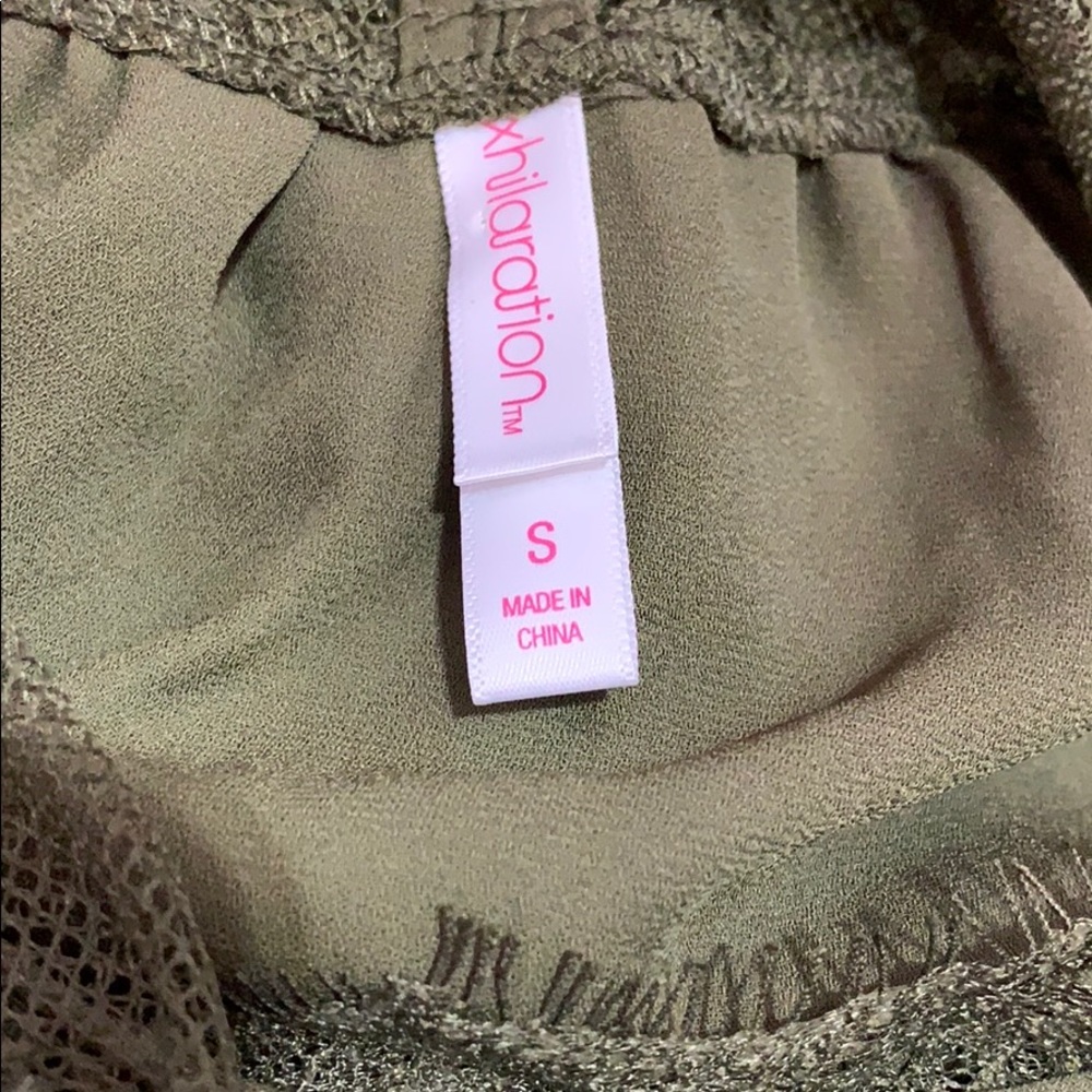 Xhilaration sleeveless olive green lace top - Picture 7 of 7